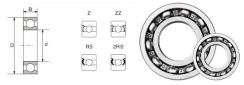 Deep groove ball bearing 6004 6001 6201 6203 6301 original F&D bearing factory auto bearing