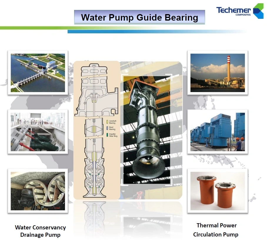 Water Lubricated Turbine Guide Bearing, High Temperature Non-Oil Self Lubricating, OEM